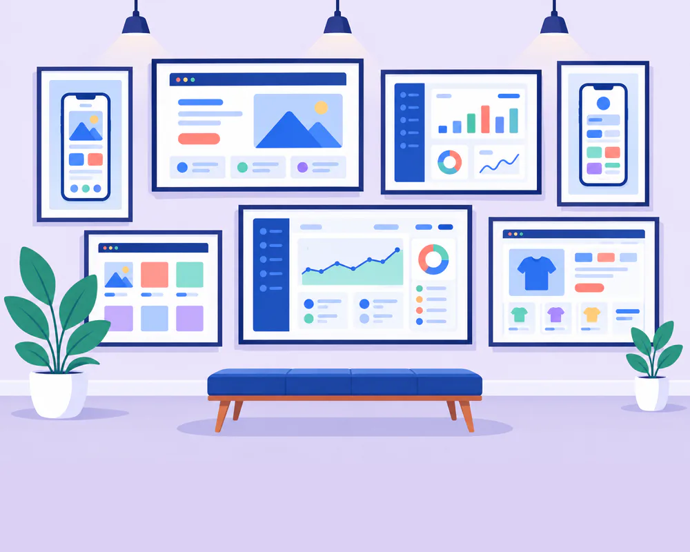 Illustration of websites and apps built by Tech N Byte