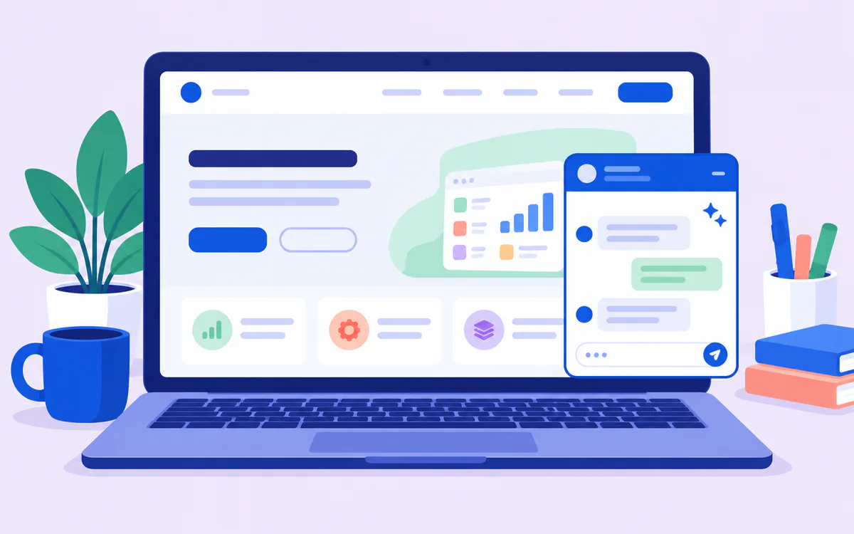 AI Assistant chat window answering a customer on a business website